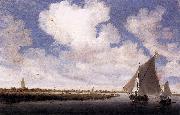 Sailboats on the Wijkermeer, Salomon van Ruysdael